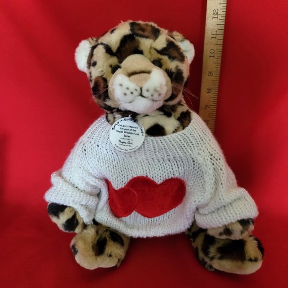 Build A Bear Workshop Collectibear Leopard White Knit Sweater - Picture 3 of 13